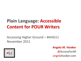 Plain Language: Accessible Content for POUR