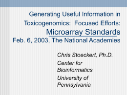 Advanced Topics in Microarray Analysis: Microarray