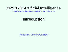 CPS 170 (Artificial Intelligence at Duke):