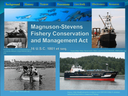 Magnuson Stevenson Act - Fisheries Conservation