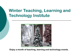 Winter Teaching, Learning and Technology Institute