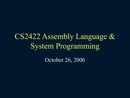 CS2422 Assembly Language & System Programming