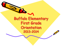 Buffalo Elementary First Grade Orientation