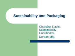 Sustainability and Packaging Presentation, Blog -