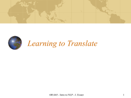 Lecture 32: Learning to Translate