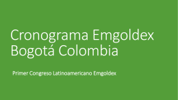 Cronograma Emgoldex Bogotá Colombia