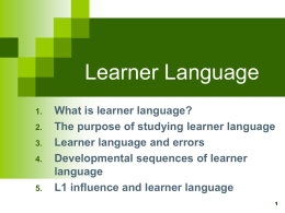 Learner language