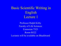 Basic Scientific Writing in English