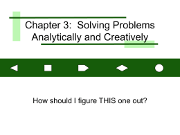 Chapter 3: Creative Problem Solving