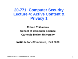 Security Course - Carnegie Mellon University