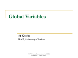 Global Variables - UNSW School of Computer Science
