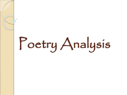 Poetry Analysis - Sherra Robinson