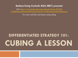 Differentiated Strategy 101: Cubing a Lesson