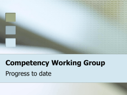 Competency Working Group