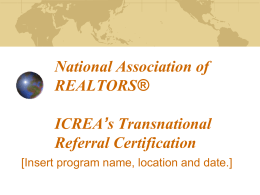 National Association of REALTORS® Certified