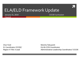 ELA/ELD Framework Update
