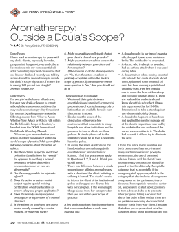 aromatherapy: outside a doula`s scope?