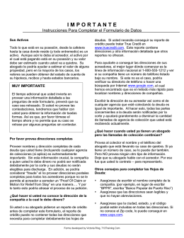 Bankruptcy Client Intake Forms - Spanish Version