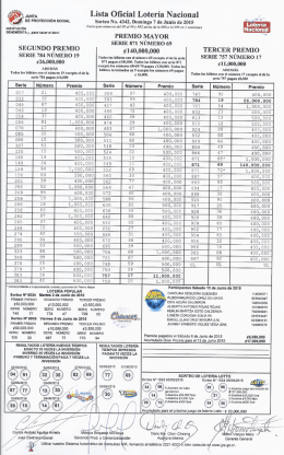 Lista Oﬁcial Lotería Nacional