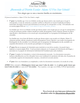 ¡Bienvenido al Distrito Escolar Adams 12 Five Star Schools!