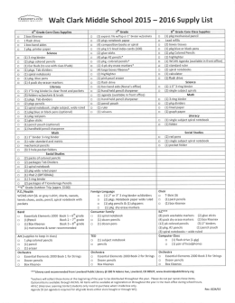 r.,.....nt§.Clark Middle School 2015 — 2016 Supply List