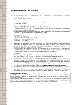 Actividades sugeridas del Programa