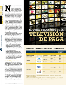 TELEVISIÓN DE PAGA - Revista del Consumidor en Línea