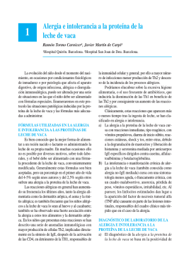 Alergia e intolerancia a la proteína de la leche de vaca