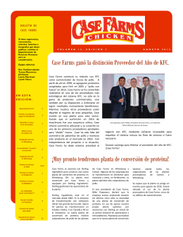 Case Farms ganó la distinción Proveedor del Año de KFC.