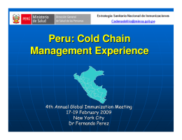 Peru: Cold Chain Management Experience