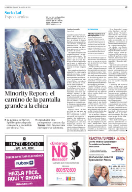 Minority Report: el camino de la pantalla grande a la