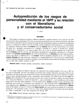 Autopredicci&oacute;n de los rasgos de personalidad mediante el 16PF y