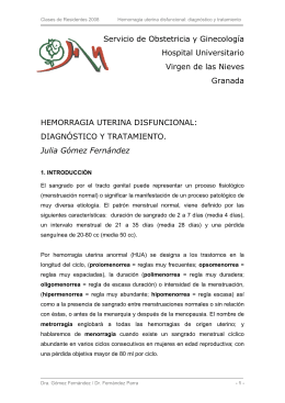 Hemorragia uterina disfuncional - Hospital Universitario Virgen de
