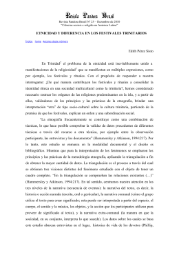 ETNICIDAD Y DIFERENCIA EN LOS FESTIVALES TRINITARIOS