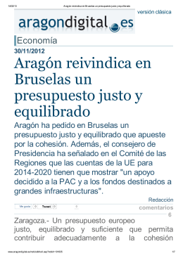 Aragón reivindica en Bruselas un presupuesto