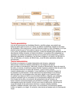 Teoría geocéntrica Teoría heliocéntrica