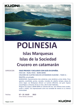 Islas Marquesas Islas de la Sociedad Crucero en catamarán