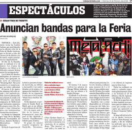 Anuncian bandas para la Feria