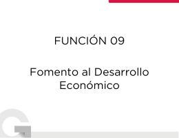 FUNCIÓN 09 Fomento al Desarrollo Económico