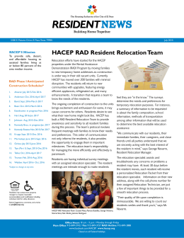 HACEP RAD Resident Relocation Team