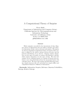 A Computational Theory of Surprise
