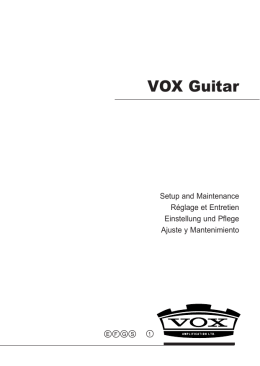 VOX Guitar Setup and Maintenance guide