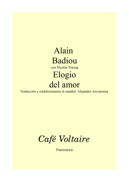 Alain Badiou Elogio del amor Café Voltaire