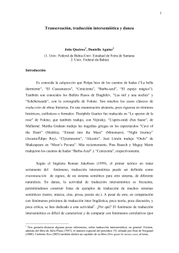 Transcreación, traducción intersemiótica y danza