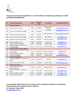 Doctorados de la UH - Universidad de La Habana