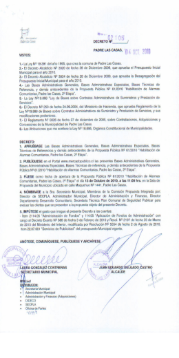 Parla irii tras DECRETO N9 .i - Municipalidad de Padre Las Casas