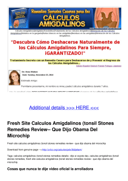 Fresh Site Calculos Amigdalinos (tonsil Stones Remedies Review