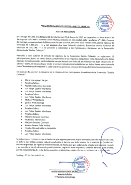 PROMOCIÓN BARBIE COLLECTOR - MATTEL CHILE SA ACTA DE