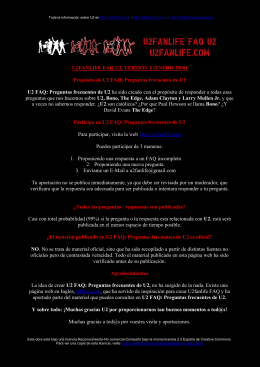 U2Fanlife FAQ U2 PDF