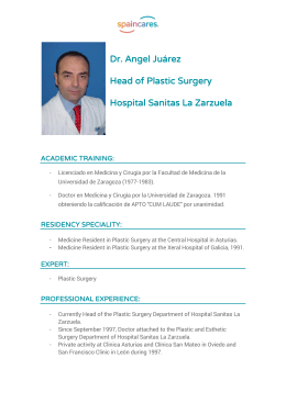 Dr. Angel Juárez Head of Plastic Surgery Hospital